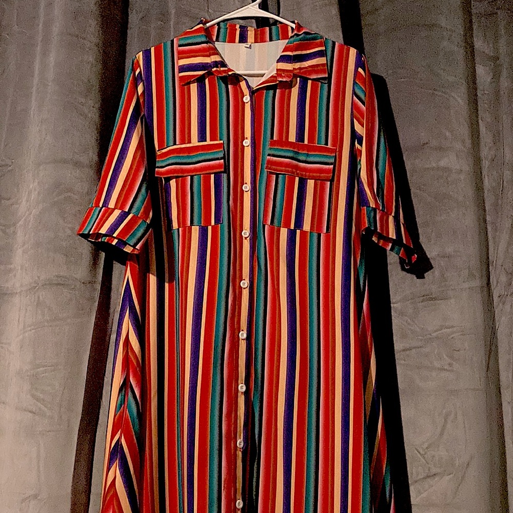 BOHO MAXI SHIRT DRESS